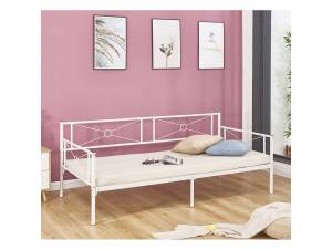 MARIN Daybed Κρεβάτι (90x190) + Βοηθητικό Κρεβάτι (85x185) Μέταλλο Βαφή Άσπρο