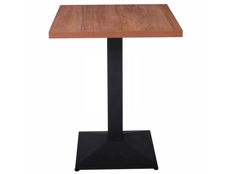 MARCO Τραπέζι Τετράγωνο Επιφάνεια Melamine Καρυδί Βάση Μέταλλο Μαύρο 41x41cm