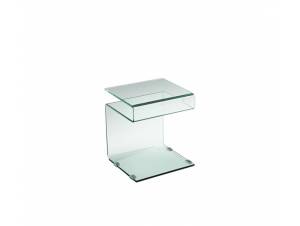 GLASSER Τραπεζάκι Βοηθητικό Διάφανο Γυαλί 12mm