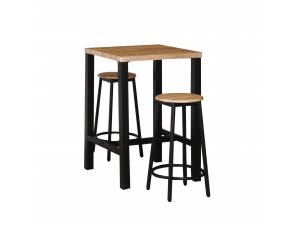 MAYER Set Bar Τραπέζι + 2 Σκαμπώ Μέταλλο Βαφή Ανθρακί - Antique Brown