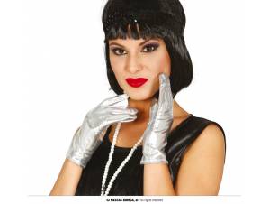 Γάντια Κοντά Ασημί 22cm