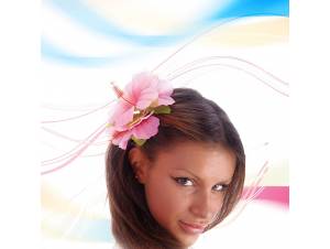Λουλούδι Ροζ για τα Μαλλιά