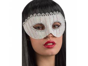 Μάσκα Ματιών Λευκή με Πέρλες
