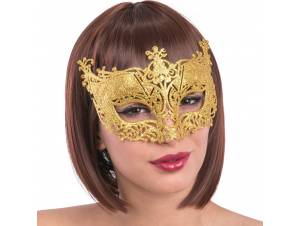 Μάσκα Ματιών Χρυσή με Glitter