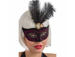 Μάσκα με Φτερά και Πέρλες