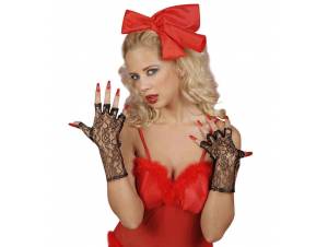 Μαύρα Γάντια Δαντελένια Κοφτά