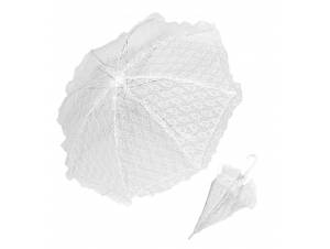 Ομπρέλα Λευκή Δαντελένια 83εκ.