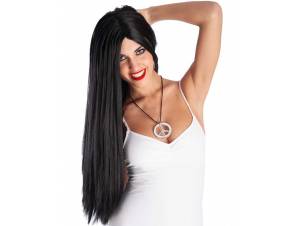 Περούκα Μάυρη Με Χωρίστρα 70cm