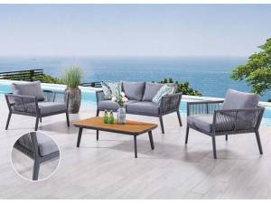 Καθιστικό Σέτ 4τμχ Αλουμίνιο - Rope έπιπλα κήπου bigstore.gr