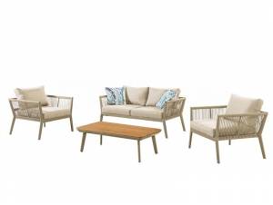 Καθιστικό Σέτ 4τμχ Αλουμίνιο - Rope έπιπλα κήπου bigstore.gr