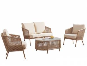 Καθιστικό Σέτ 4τμχ Αλουμίνιο - Rope έπιπλα κήπου bigstore.gr