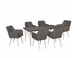 Rattan Τραπεζαρία με Αλουμίνιο Σκελετό Set 7τμχ έπιπλα κήπου bigstore.gr