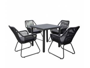 Τραπεζαρία κήπου Αλουμινίου Wicker rope