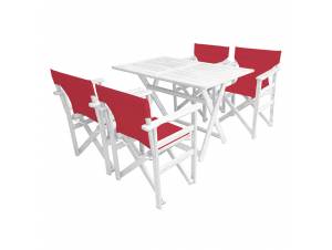 Set 5 τμχ. Τραπεζαρία Κήπου Ξύλινη Οξιάς