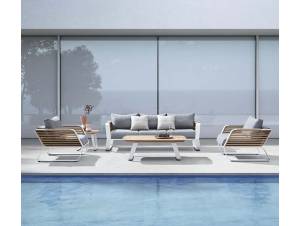 Lounge Set, Σαλόνι Αλουμινίου-Teak bigstore.gr