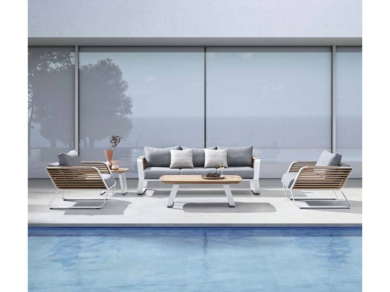 Lounge Set, Σαλόνι Αλουμινίου-Teak bigstore.gr