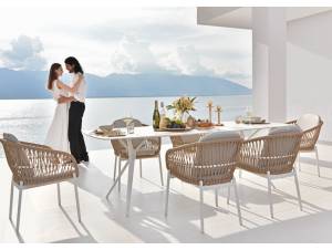 Bari/D7-White Dining Set