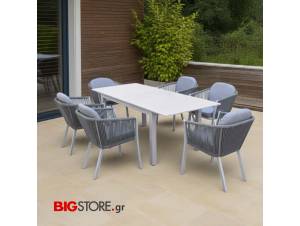 Τραπεζαρία κήπου Αλουμινίου Wicker rope