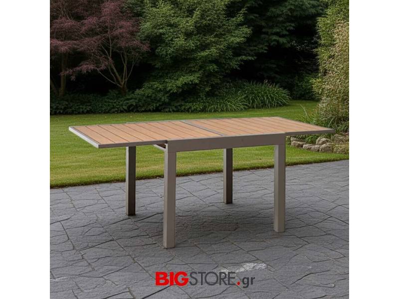 Τραπέζι αλουμινίου-Polywood επεκτεινόμενο 90 - 180 x 90 cm