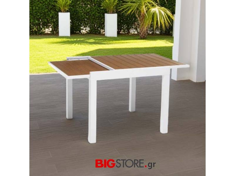Τραπέζι αλουμινίου-Polywood επεκτεινόμενο 90 - 180 x 90 cm