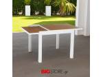 Τραπέζι αλουμινίου-Polywood επεκτεινόμενο 90 - 180 x 90 cm