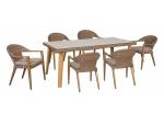 set 7 τεμ.Τραπεζαρία Κήπου Rattan Αλουμινίου