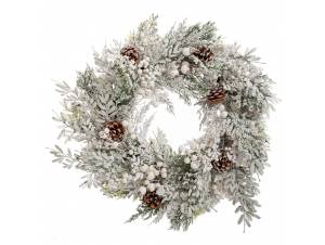 Χιονισμένο στεφάνι με λευκά...