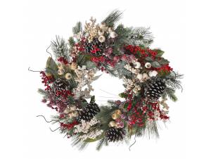 Πράσινο στεφάνι με κόκκινα...