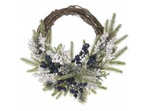 Χιονισμένο στεφάνι ιτιά και...