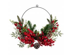 Πράσινο στεφάνι με κόκκινα...