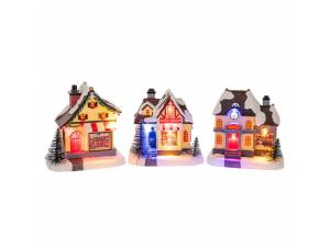 Σετ 3 σπιτάκια με LED φως...