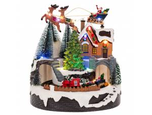 Φωτιζόμενο χωριό με τρένο...