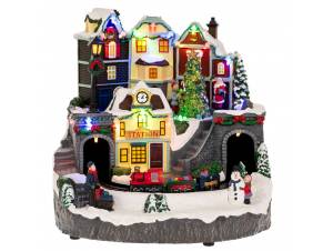 Φωτιζόμενο χωριό με τρένο...