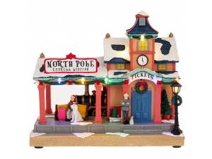 Φωτιζόμενος σταθμός τρένου...