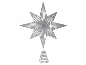 Ασημί αστέρι κορυφή δέντρου...