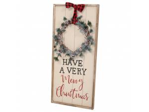 Ξύλινη λευκή πινακίδα με...