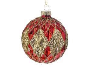 Κόκκινη χρυσή μπάλα γυάλινη...