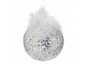 Ασημί γυάλινη μπάλα 8 εκ....
