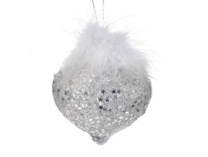 Ασημί γυάλινο δάκρυ 8 εκ....