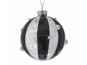 Λευκή μαύρη ριγέ γυάλινη...