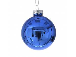 Μπλε γυάλινη μπάλα 6 εκ. σετ 8