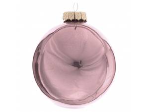 Γυάλινη ροζ μπάλα 4 εκ. σετ 12