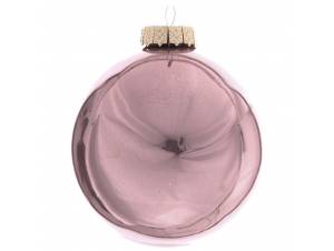 Γυάλινη ροζ μπάλα 6 εκ. σετ 8