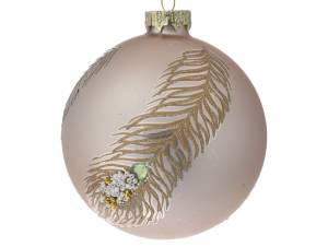 Ροζ χρυσό γυάλινη μπάλα με...