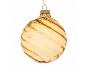 Σετ 6 μελί γυάλινη μπάλα 8 εκ.