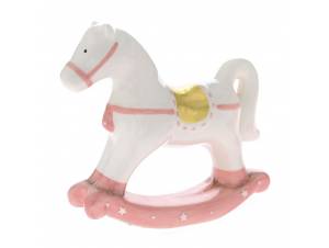 Άσπρο ροζ κεραμικό αλογάκι...