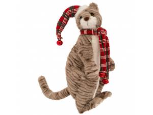 Γκρι καθιστή γατούλα με...