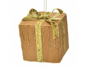 Χρυσό κρεμαστό δωράκι 7x7x8...