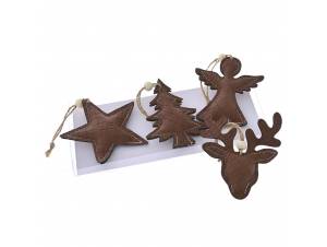 Σετ 4 καφέ δερμάτινα...