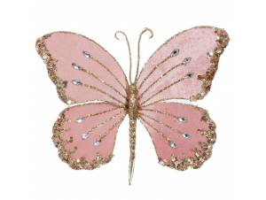 Ροζ βελούδινη πεταλούδα με...